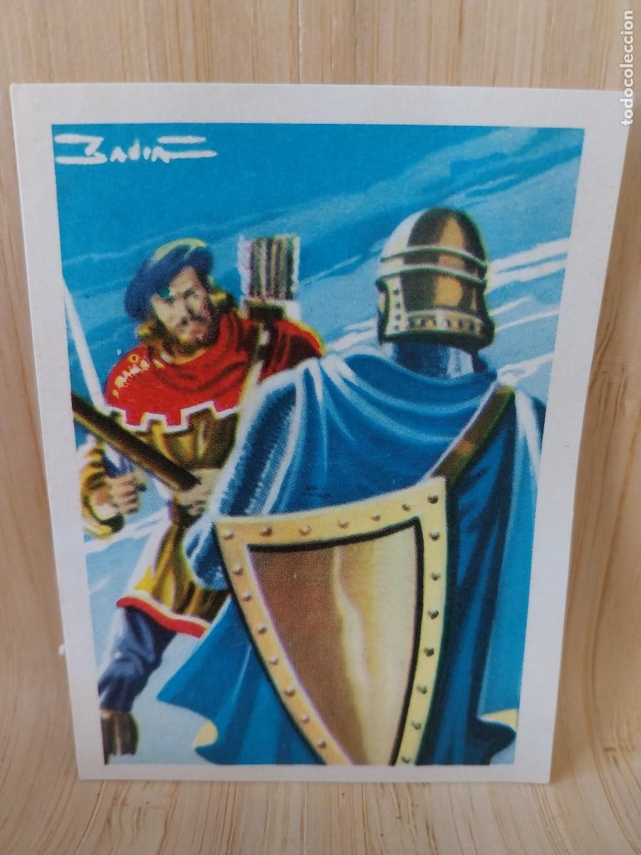 Coleccionismo Cromos antiguos: GUERRERO HUESO ATECA HEROES LEGENDARIOS CROMO RECUPERADO ORIGINAL ILUSTRACION BADIA