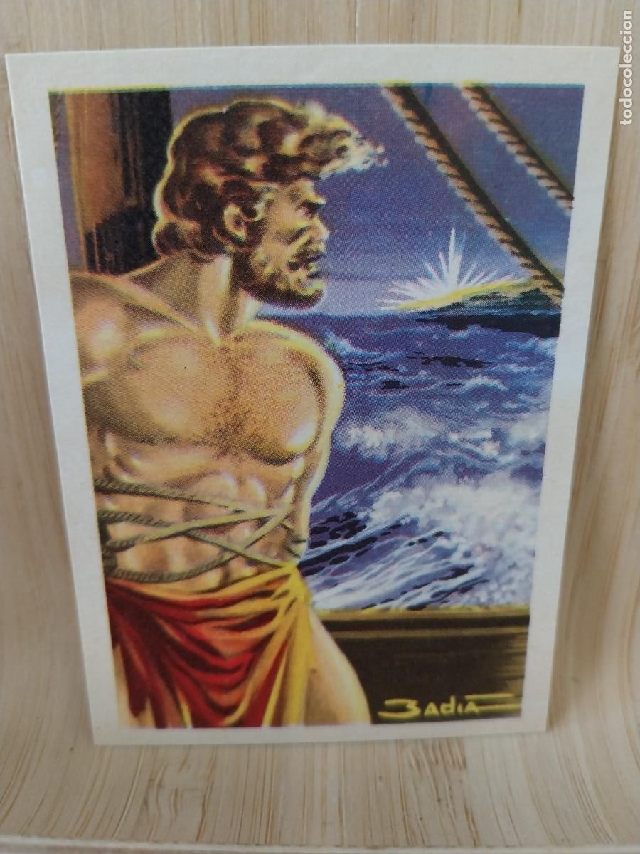 Coleccionismo Cromos antiguos: ULISES HUESO ATECA HEROES LEGENDARIOS CROMO 3 SIN PEGAR NUNCA ORIGINAL ILUSTRACION BADIA
