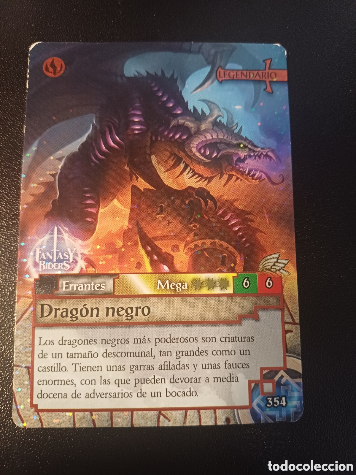 Coleccionismo Cromos antiguos: #354 DRAGON NEGRO MEGA FANTASY RIDERS EL RESURGIR DE LOS DRAGONES 2021