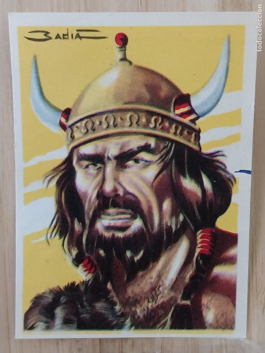 Coleccionismo Cromos antiguos: ATILA CHOCOLATE * HUESO ATECA HEROES LEGENDARIOS CROMO 51 RECUPERADO ILUSTRACION BADIA