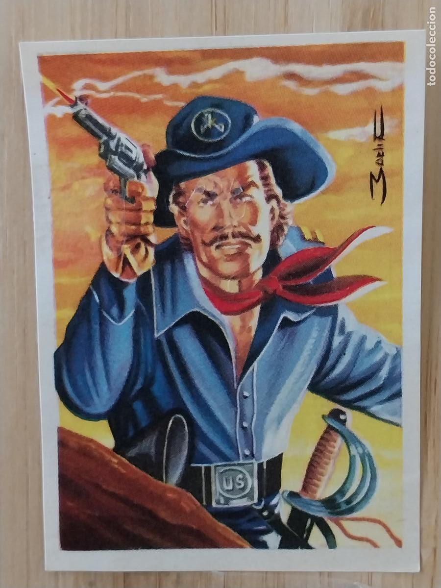 Coleccionismo Cromos antiguos: GENERAL CUSTER CHOCOLATE HUESO ATECA HEROES LEGENDARIOS CROMO 115 RECUPERADO ILUSTRACION BADIA