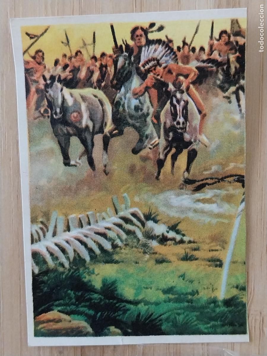 Coleccionismo Cromos antiguos: GENERAL CUSTER CHOCOLATE HUESO ATECA HEROES LEGENDARIOS CROMO 116 RECUPERADO ILUSTRACION BADIA