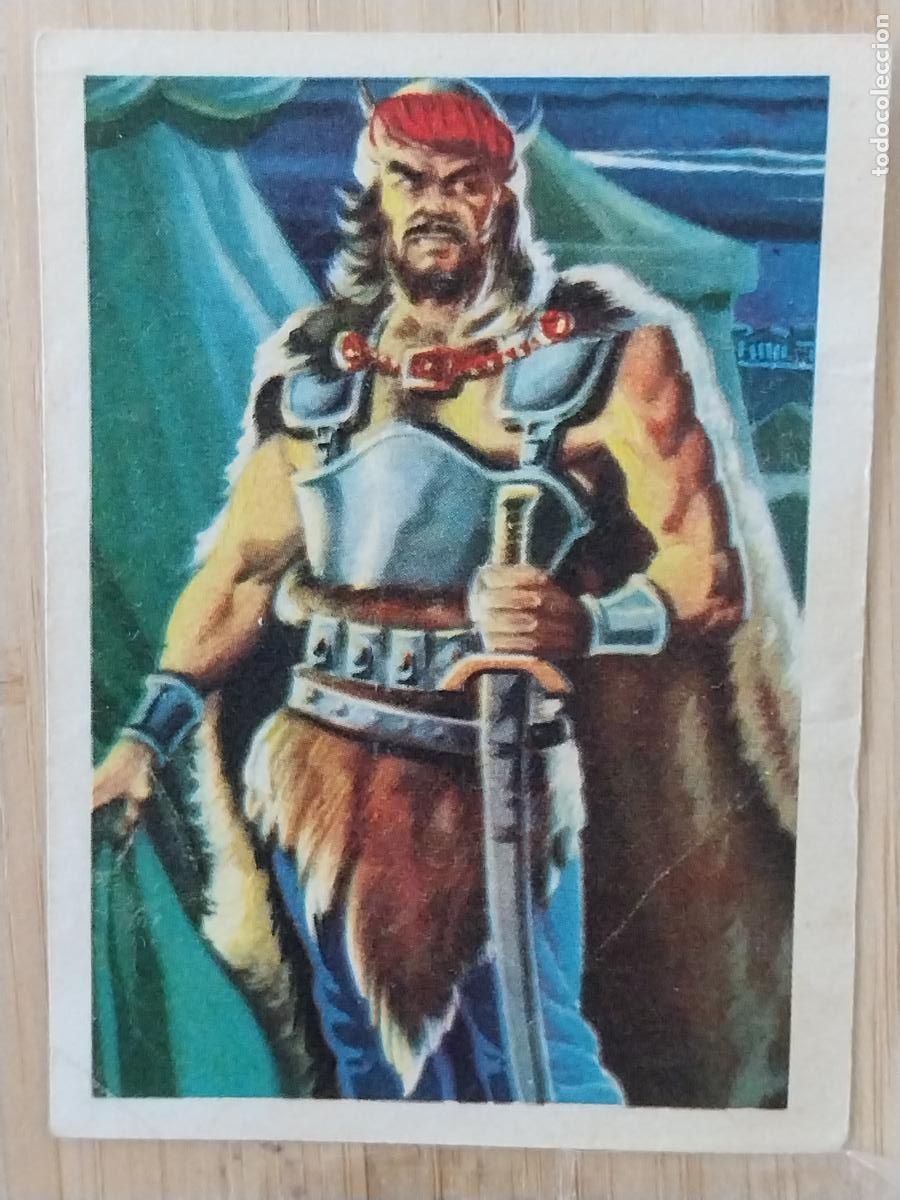 Coleccionismo Cromos antiguos: ATILA CHOCOLATE * HUESO ATECA HEROES LEGENDARIOS CROMO 5? RECUPERADO ILUSTRACION BADIA