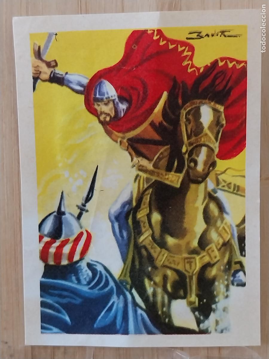 Coleccionismo Cromos antiguos: CID CAMPEADOR CHOCOLATE HUESO ATECA HEROES LEGENDARIOS CROMO 74 ILUSTRACION BADIA
