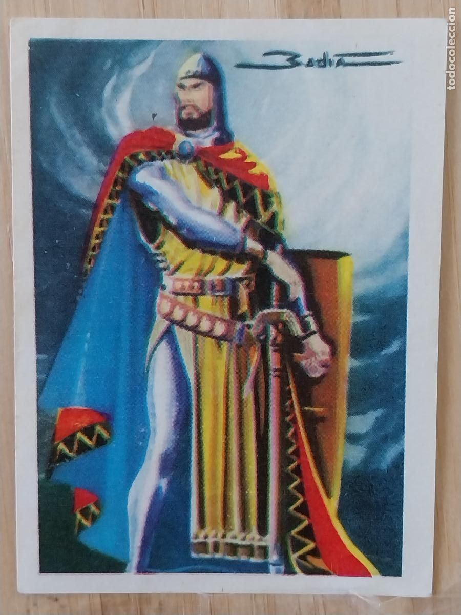 Coleccionismo Cromos antiguos: CID CHOCOLATE HUESO ATECA HEROES LEGENDARIOS CROMO 73 ILUSTRACION BADIA