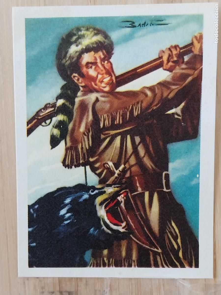 Coleccionismo Cromos antiguos: DAVID CROCKETT HUESO ATECA CHOCOLATES HEROES LEGENDARIOS CROMO 102 ILUSTRACION BADIA