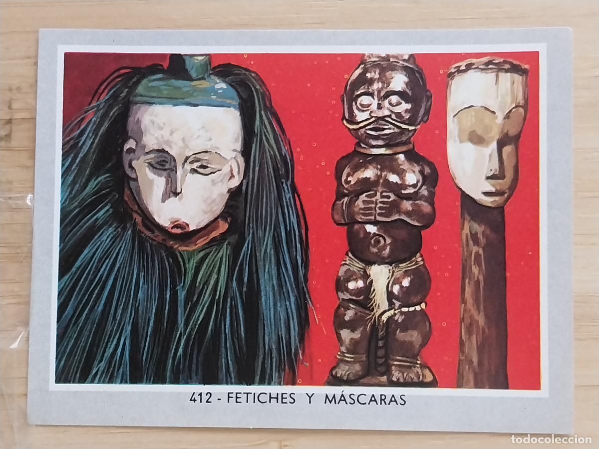 Coleccionismo Cromos antiguos: FETICHES MASCARAS VIDA COLOR 2 CROMO 412 SIN PEGAR NUNCA 6X8.5CMS