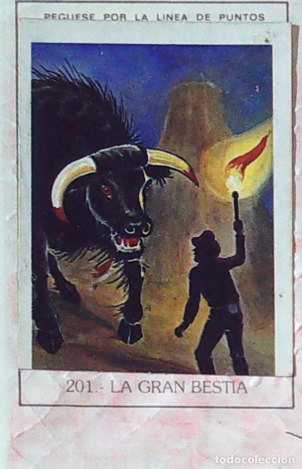 Coleccionismo Cromos antiguos: monstruos mundicrom a&ntilde;os 80 cromo recuperado 201 LA GRAN BESTIA