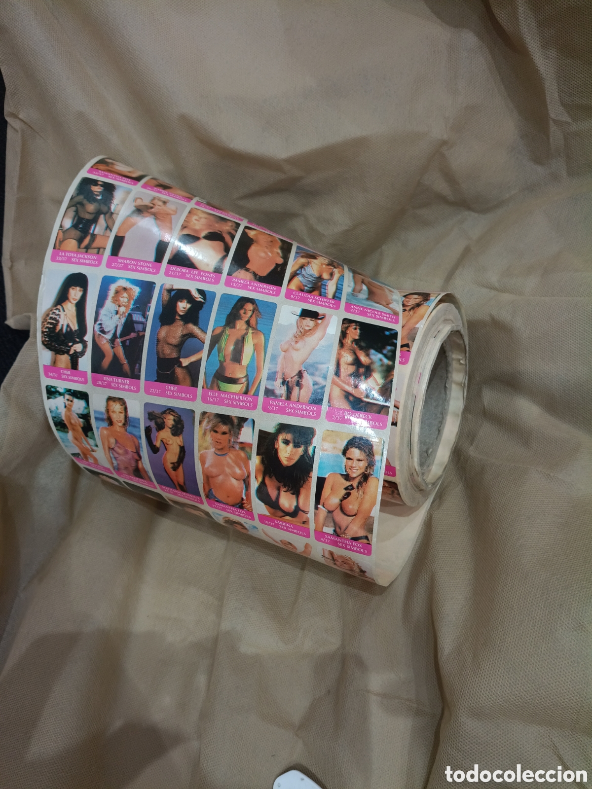 Coleccionismo Cromos antiguos: BOBINA, ROLLO DE CROMOS DE FABRICA, colecci&oacute;n completa muchas veces CHICLES SEX SIMBOLS