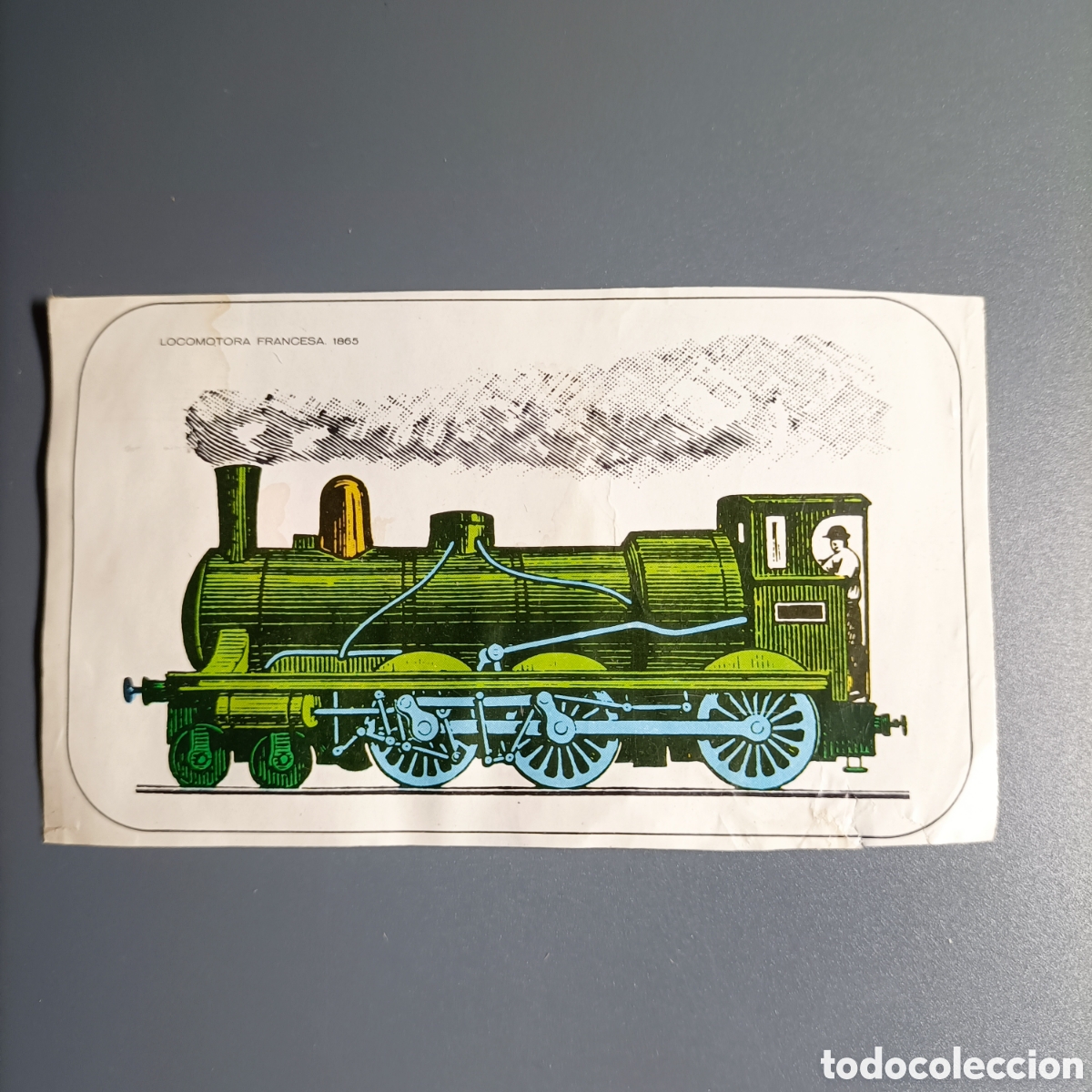 Collectable Antique Stickers: ANTIGUO CROMO RECUPERADO. LOCOMOTORA FRANCESA 1865