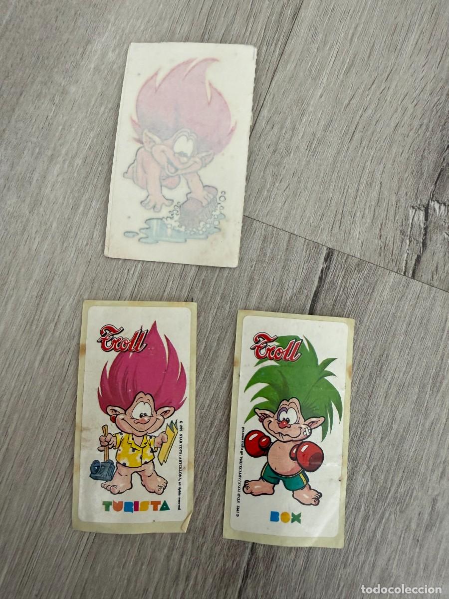Coleccionismo Cromos antiguos: 3 cromos tatuajes chicle Sonrics - Los Trolls