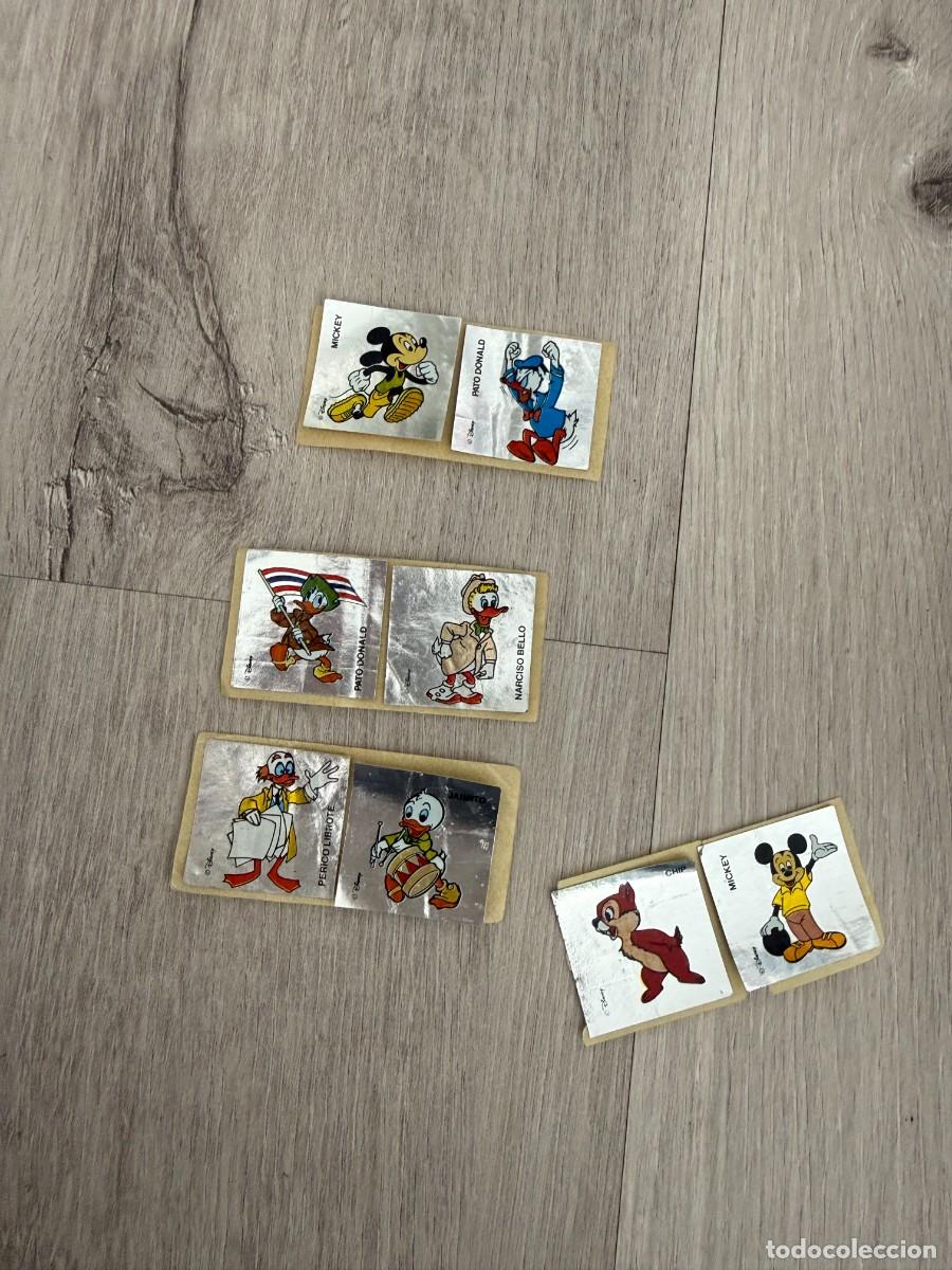 Coleccionismo Cromos antiguos: 4 cromos pegatinas chicle Disney Mickey Mouse