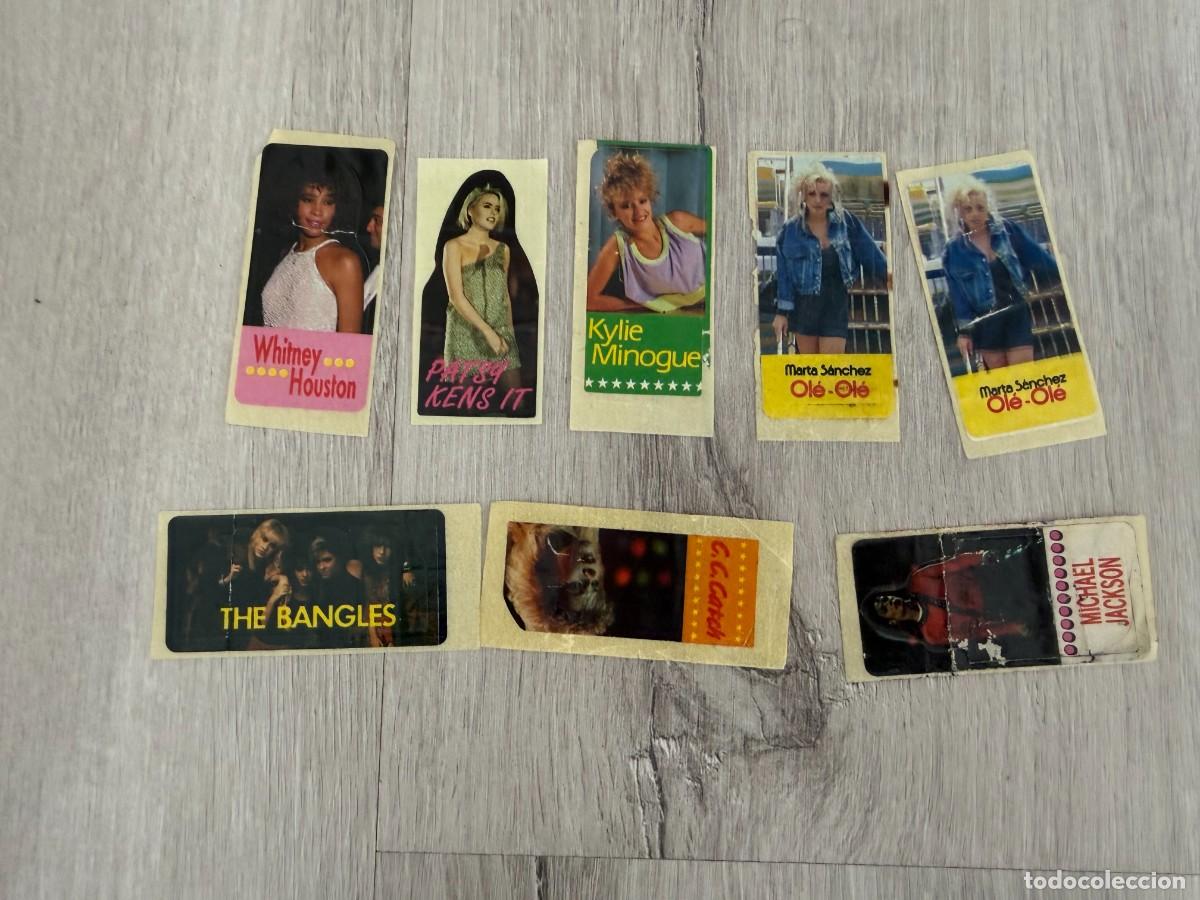 Coleccionismo Cromos antiguos: 8 cromos pegatinas chicle Estrellas del pop de Sonrics