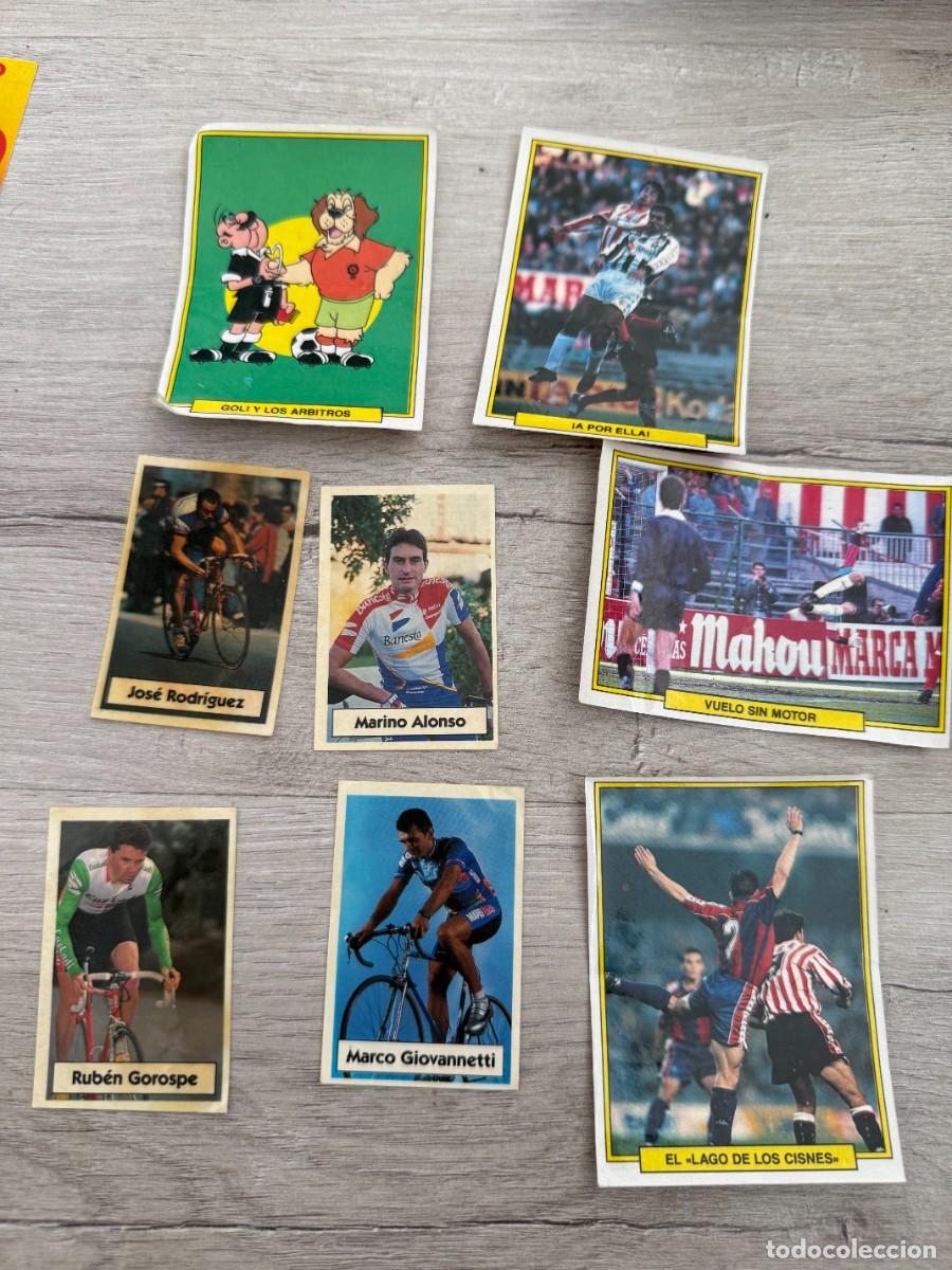 Coleccionismo Cromos antiguos: 8 cromos deportes BIMBO - f&uacute;tbol, Vuelta ciclista a Espa&ntilde;a