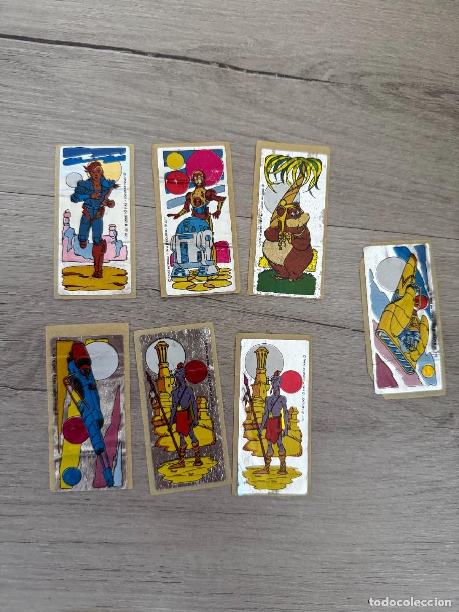 Coleccionismo Cromos antiguos: 7 cromos chicle Ewoks & Droids - Dunkin - Star Wars