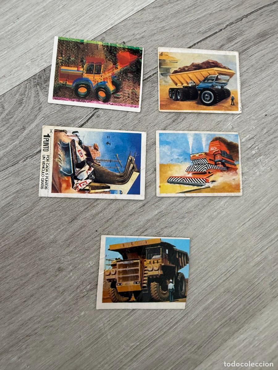 Coleccionismo Cromos antiguos: 5 cromos Phoskitos - Veh&iacute;culos Monstruos de acero - 4, 13, 24, 27, 33