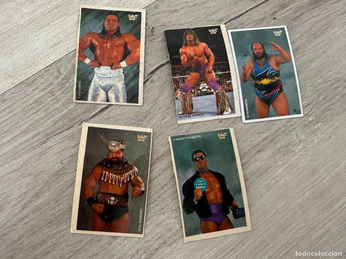 Coleccionismo Cromos antiguos: 5 cromos Phoskitos - Pressing Catch WF WWF WWE