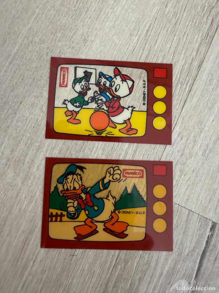 Coleccionismo Cromos antiguos: 2 cromos Donald Mickey Disney - Panrico