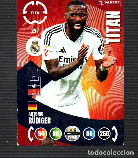 Coleccionismo Cromos antiguos: CROMO DE XL ADRENALYN Y PANINI DE REAL MADRID ANTONIO RUDIGER N&ordm; 297