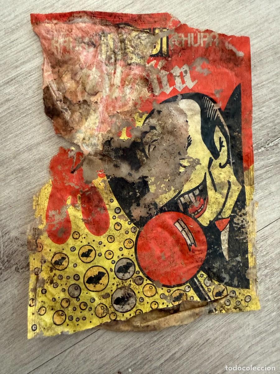 Coleccionismo Cromos antiguos: Envoltorio chicle Chupa Chups Truqui Dracul&iacute;n