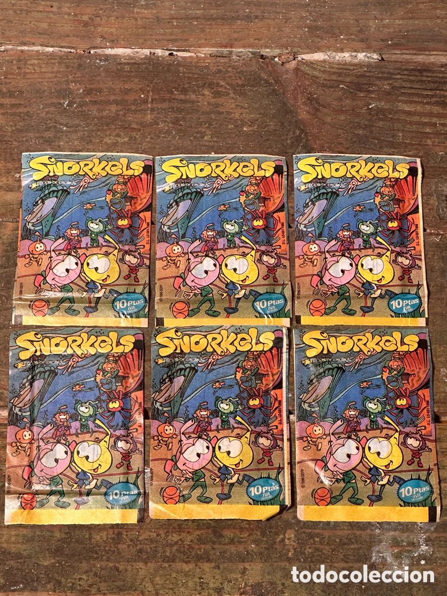 Coleccionismo Cromos antiguos: LOTE 6 SOBRES DE CROMOS SIN ABRIR DE LOS SNORKELS. EDICIONES ESTE.