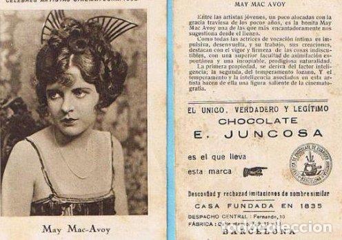 Coleccionismo cromos antiguos: LOTE DE CROMOS SUELTOS; 1,00 &euro;. C&Eacute;LEBRES ARTISTAS CINEMATOGRAFICOS. SERIE A. CHOCOLATE JUNCOSA 1920S