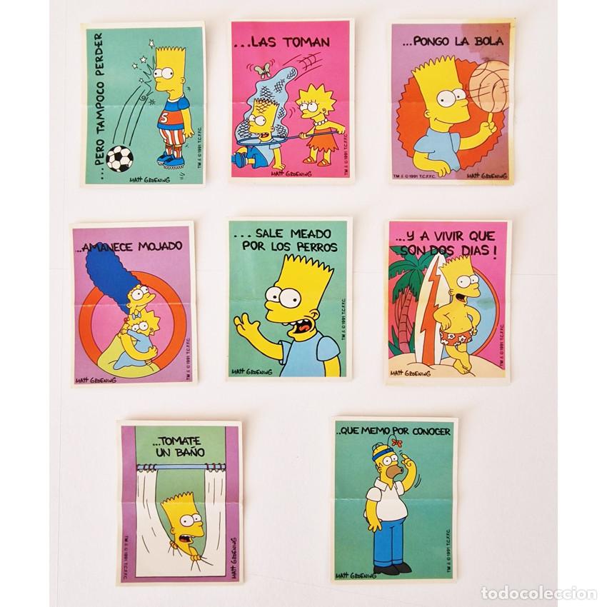 Coleccionismo Cromos antiguos: LOTE 8 CROMOS ADHESIVOS LOS SIMPSON DIVER-REFRANES BOLLYCAO PANRICO 1991 PROMOSTAFF &iexcl;SIN PEGAR!