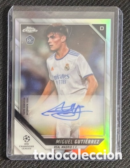 Coleccionismo Cromos antiguos: Aut&oacute;grafo original carta Miguel Guti&eacute;rrez Real Madrid Topps champions league