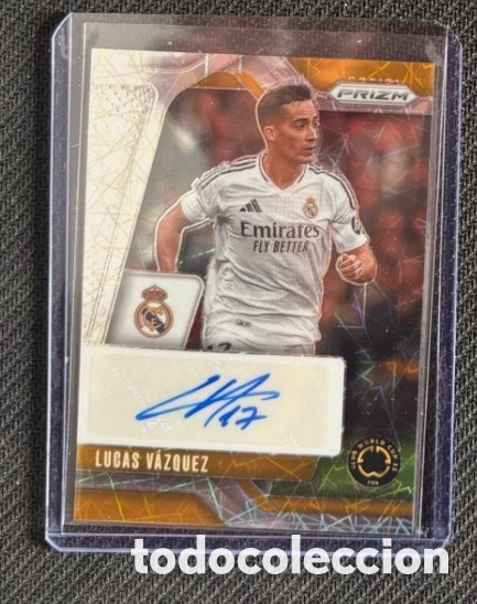 Coleccionismo Cromos antiguos: Aut&oacute;grafo original carta Lucas V&aacute;zquez Real Madrid PRIZM