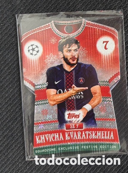 Coleccionismo Cromos antiguos: Khvicha Kvaratskhelia Festive Edition Squadzone Paris Saint Germain