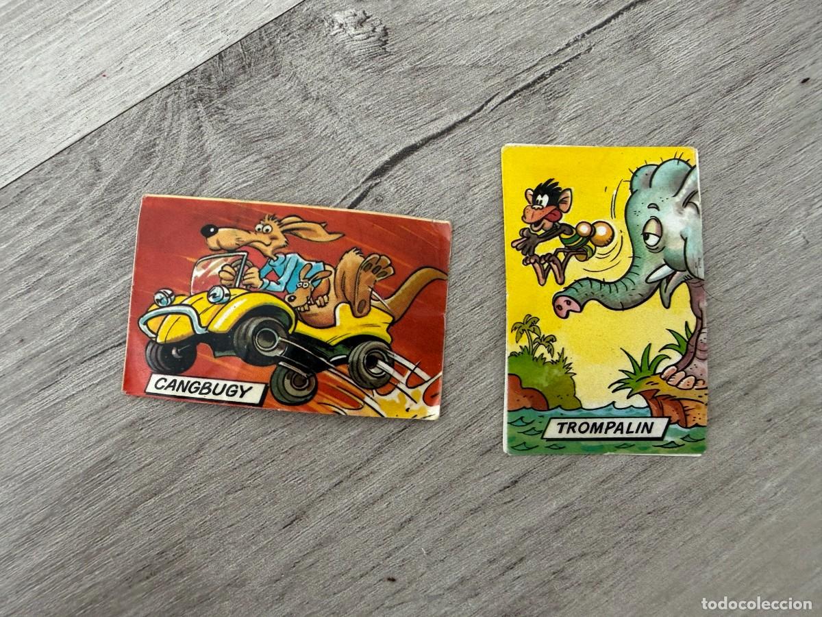 Coleccionismo Cromos antiguos: 2 cromos distintos Botiboings de Phoskitos Trompal&iacute;n y Cangbury