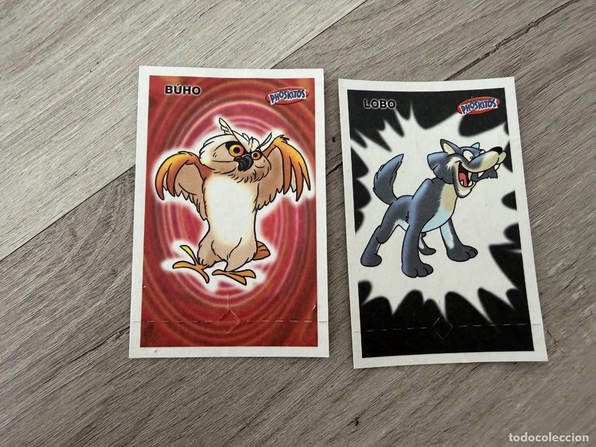 Coleccionismo Cromos antiguos: 2 cromos Phoskitos - B&uacute;ho y Lobo -