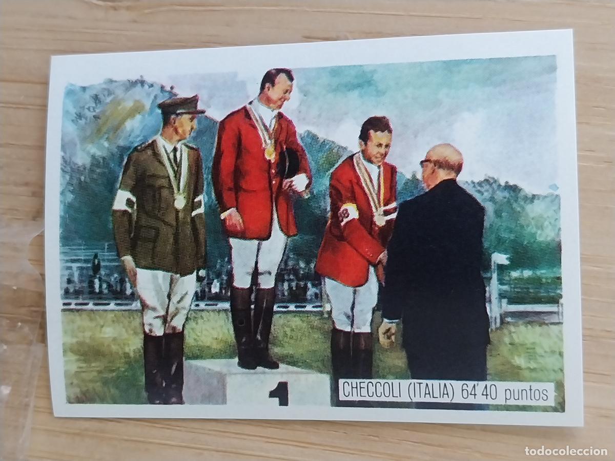 Coleccionismo Cromos antiguos: CHECCOLI EQUITACION TOKIO 1964 * CROMO PROMO CHOCOLATE A&Ntilde;O 1964 RECUPERADO 5.6X4CMS