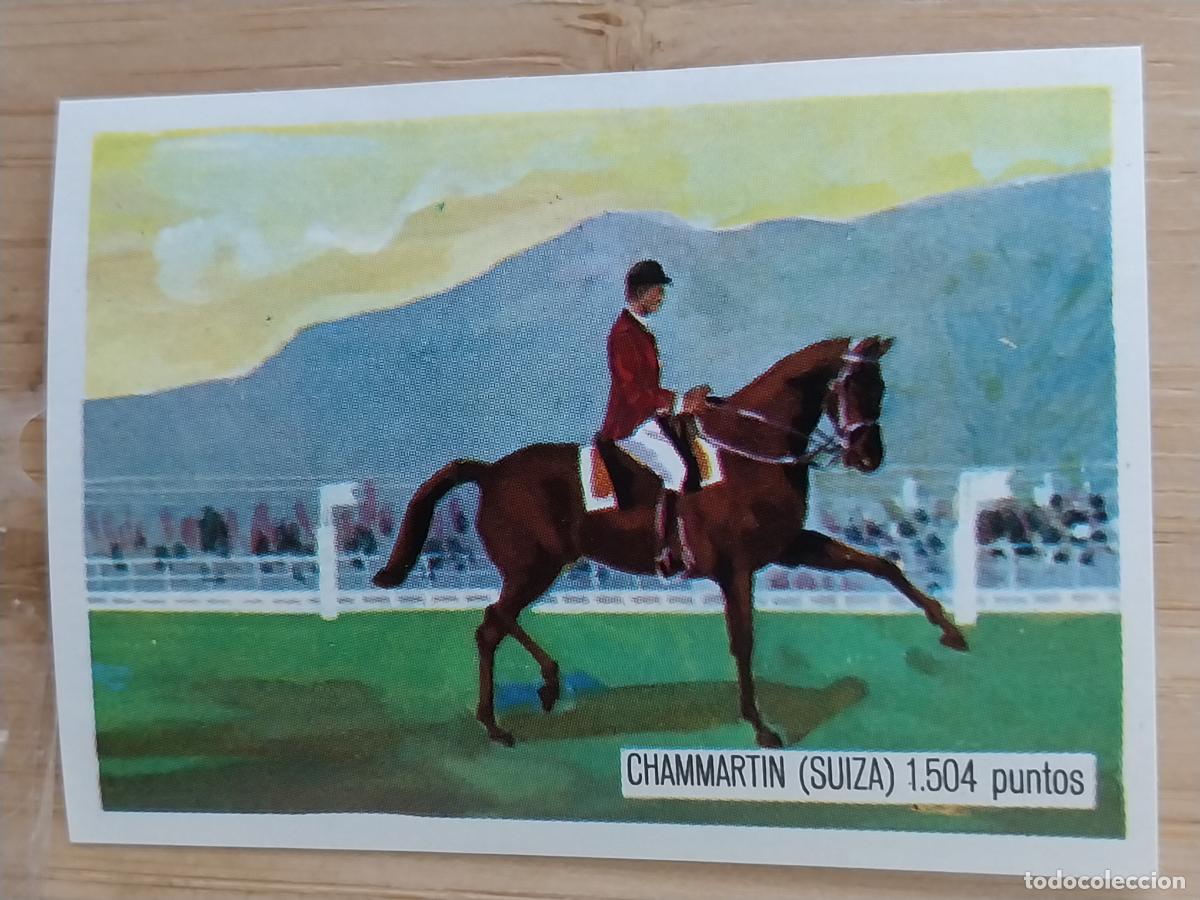 Coleccionismo Cromos antiguos: CHAMMARTIN SUIZA EQUITACION TOKIO 1964 * CROMO PROMO CHOCOLATE A&Ntilde;O 1964 RECUPERADO 5.6X4CMS