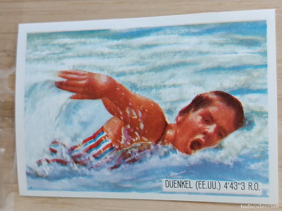 Coleccionismo Cromos antiguos: DUENKEL USA NATACION TOKIO 1964 * CROMO PROMO CHOCOLATE A&Ntilde;O 1964 RECUPERADO 5.6X4CMS