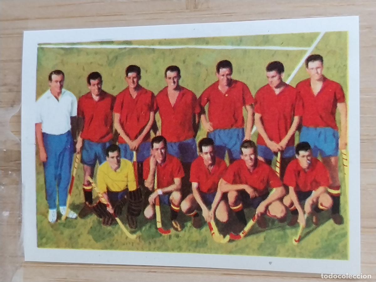 Coleccionismo Cromos antiguos: HOCKEY HIERBA ESPA&Ntilde;A OLIMPIADA 1960 * CROMO PROMO CHOCOLATE A&Ntilde;O 1964 RECUPERADO 5.6X4CMS