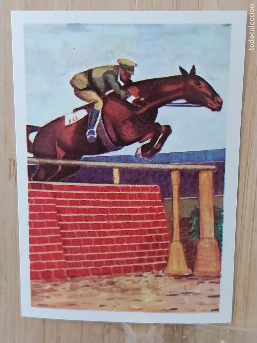Coleccionismo Cromos antiguos: GARCIA FERNANDEZ HIPICA ESPA&Ntilde;A 1928 * CROMO PROMO CHOCOLATE A&Ntilde;O 1964 RECUPERADO 5.6X4CMS