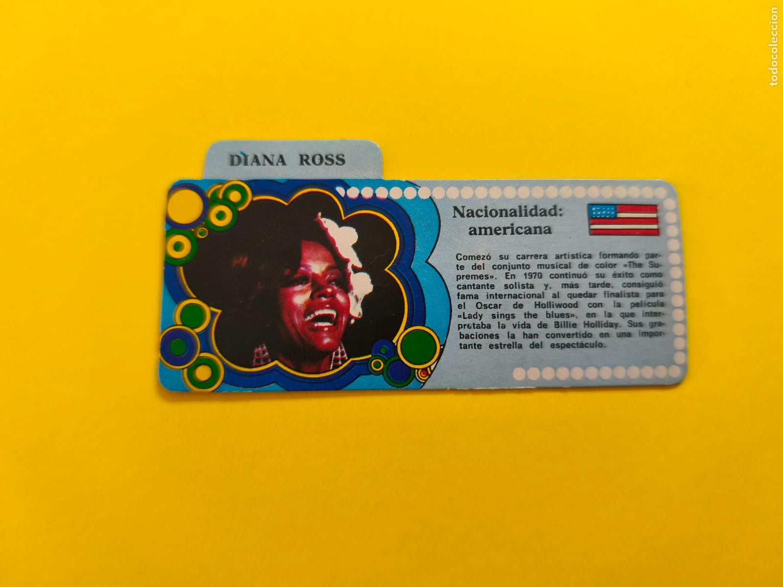 Coleccionismo Cromos antiguos: CROMO FICHA DE DIANA ROSS DE BIMBO A&Ntilde;O 197?