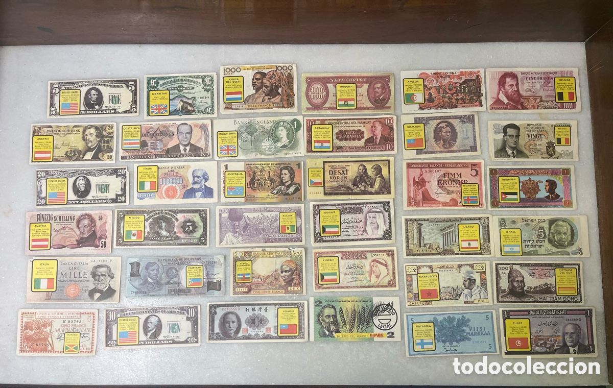 Coleccionismo Cromos antiguos: Billetes del mundo Bimbo 85 cromos