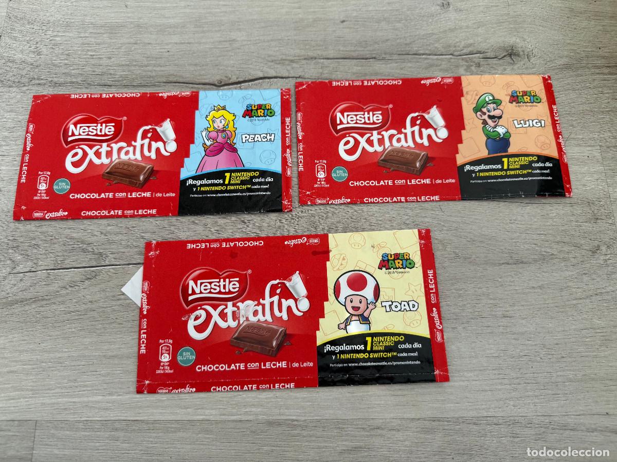 Coleccionismo Cromos antiguos: 3 envoltorios Super Mario Nintendo chocolate Nestl&eacute;