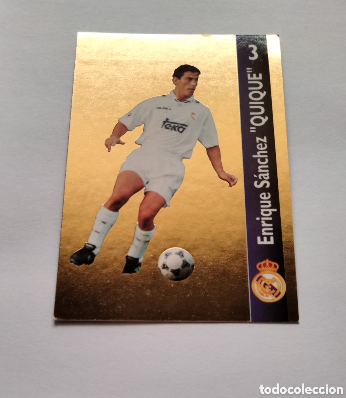 Coleccionismo Cromos antiguos: QUIQUE # 131 REAL MADRID ORO FICHA 1902/1996 MAGIC BOX
