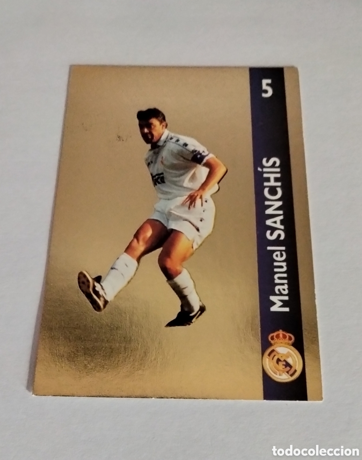 Coleccionismo Cromos antiguos: SANCHIS # 135 REAL MADRID ORO FICHA 1902/1996 MAGIC BOX