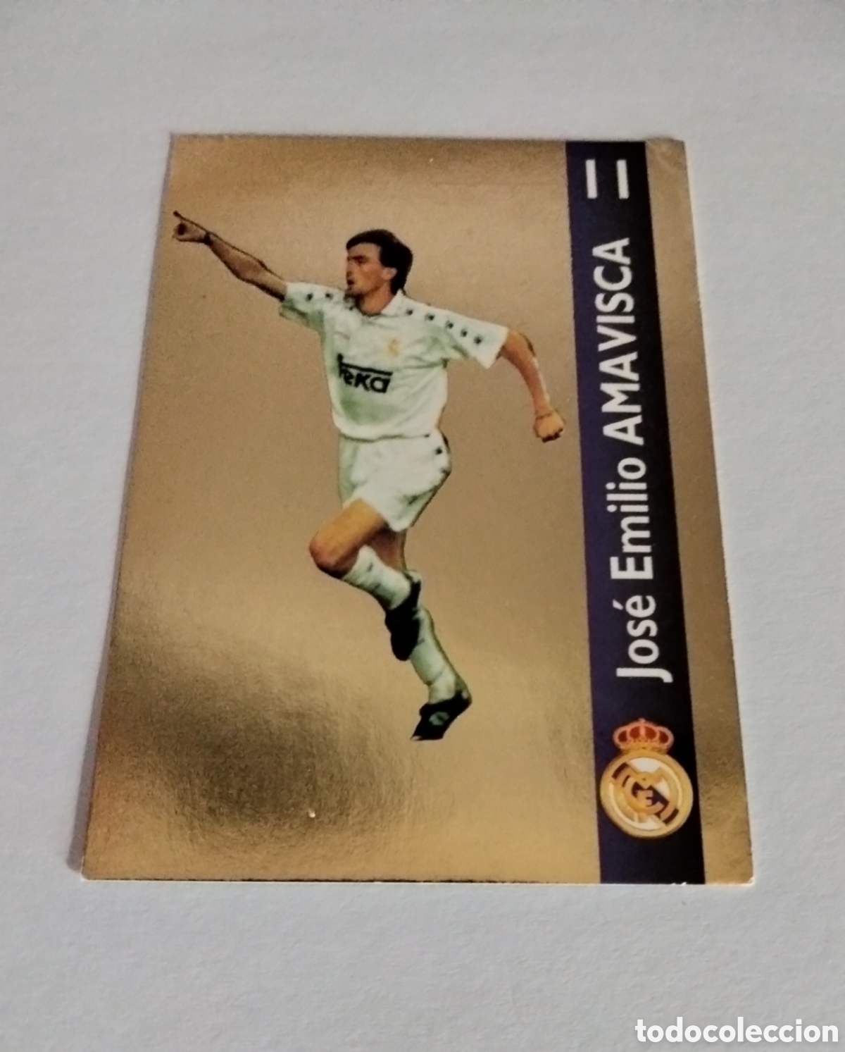 Coleccionismo Cromos antiguos: AMAVISCA # 147 REAL MADRID ORO FICHA 1902/1996 MAGIC BOX