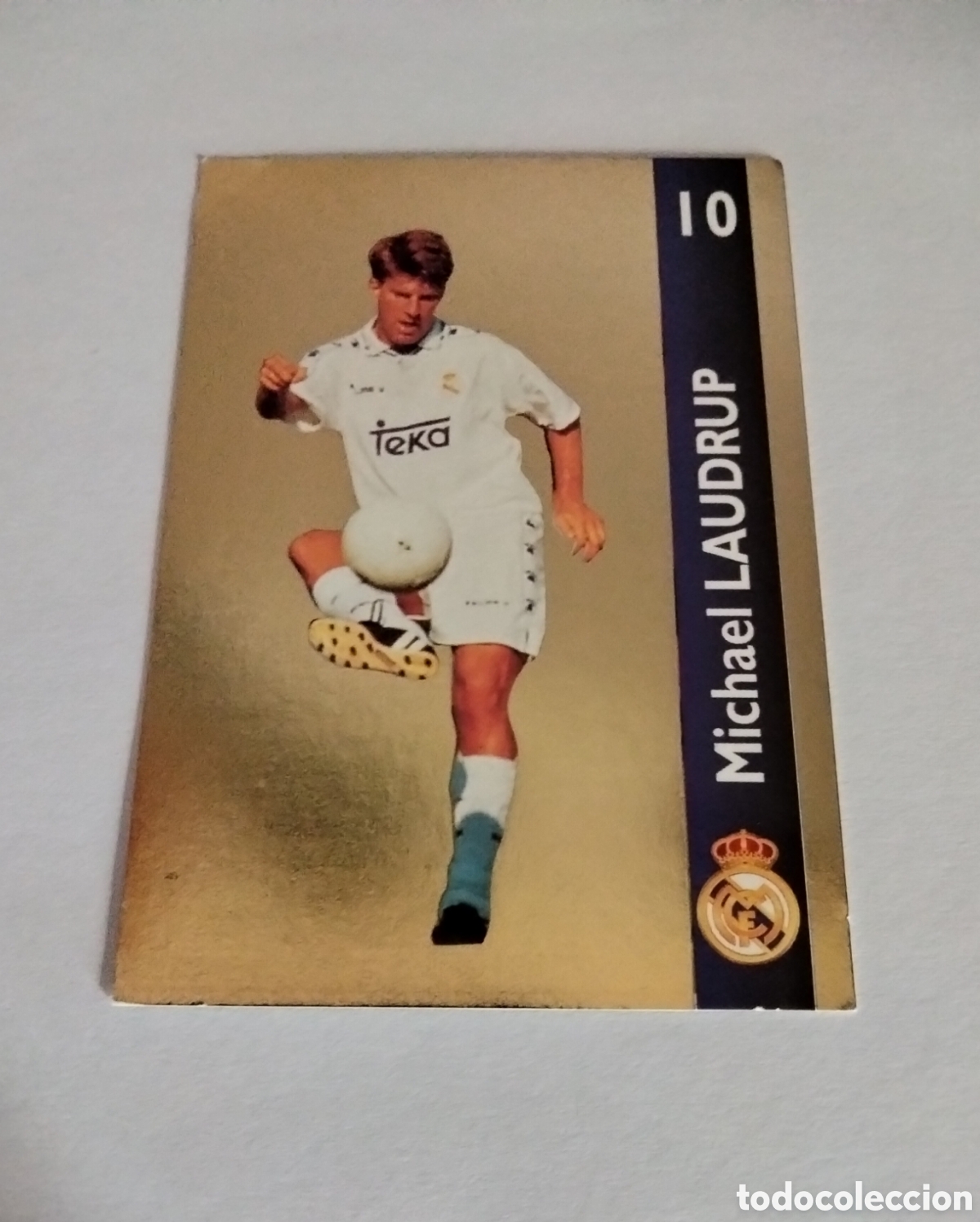 Coleccionismo Cromos antiguos: LAUDRUP # 145 REAL MADRID ORO FICHA 1902/1996 MAGIC BOX