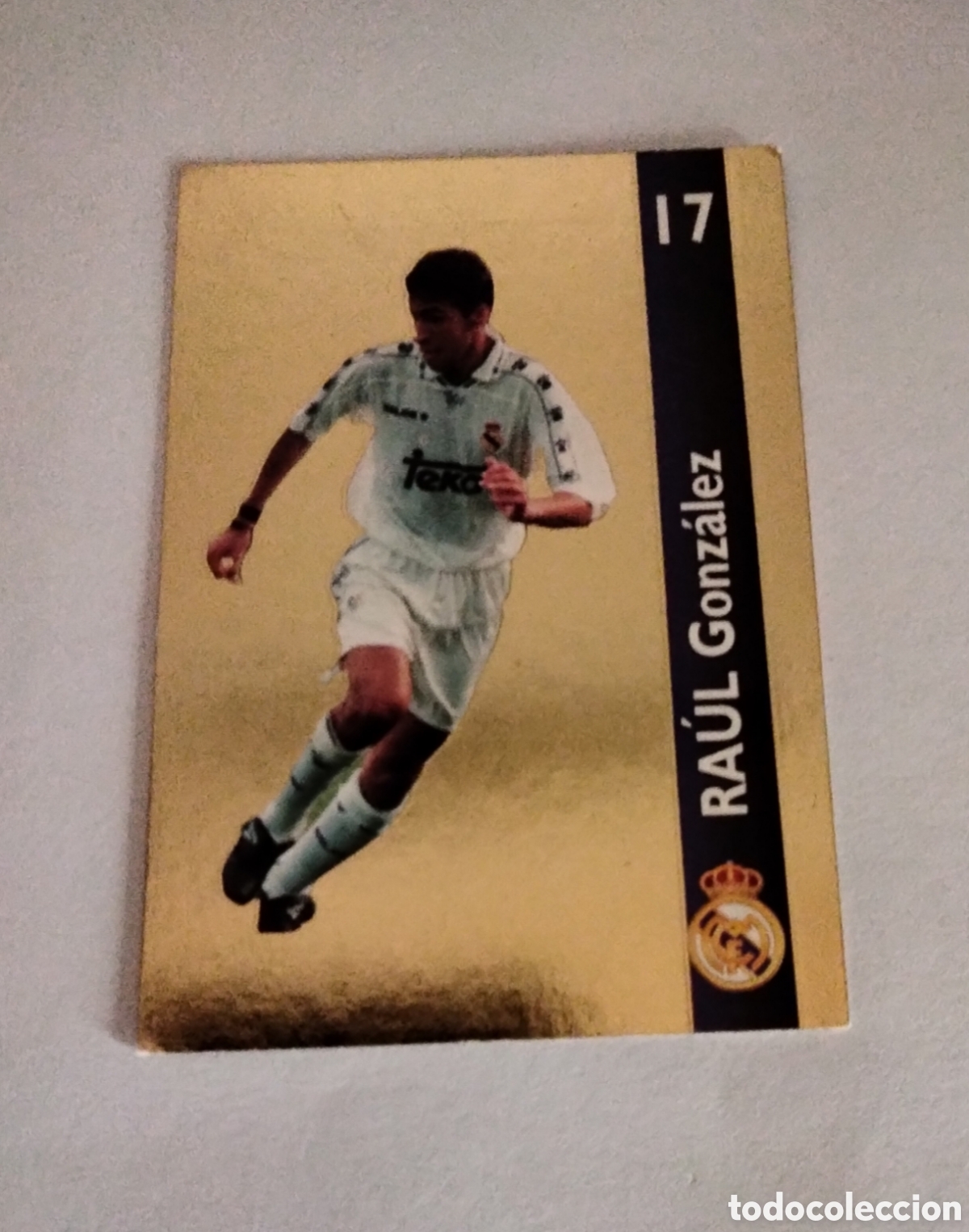 Coleccionismo cromos antiguos: RAUL # 159 REAL MADRID ORO FICHA 1902/1996 MAGIC BOX