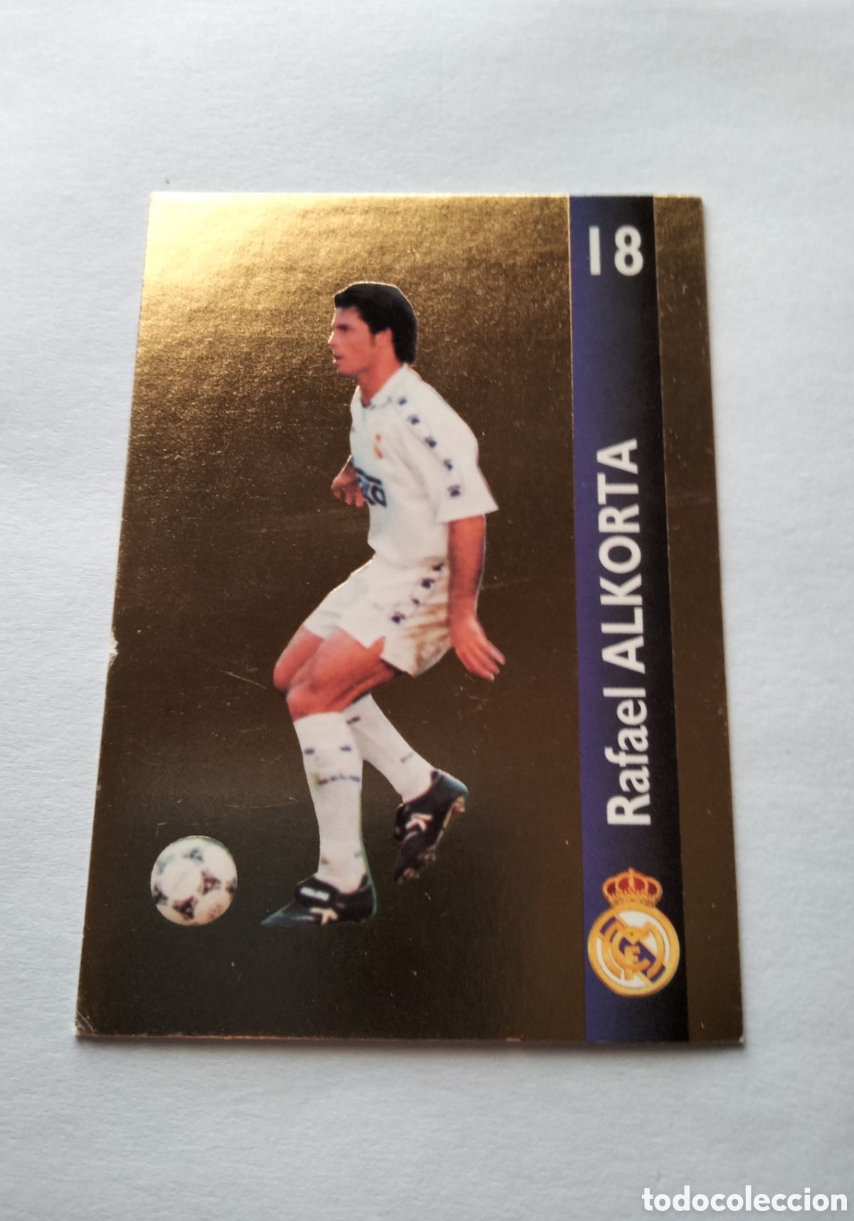 Coleccionismo cromos antiguos: ALKORTA # 161 REAL MADRID ORO FICHA 1902/1996 MAGIC BOX