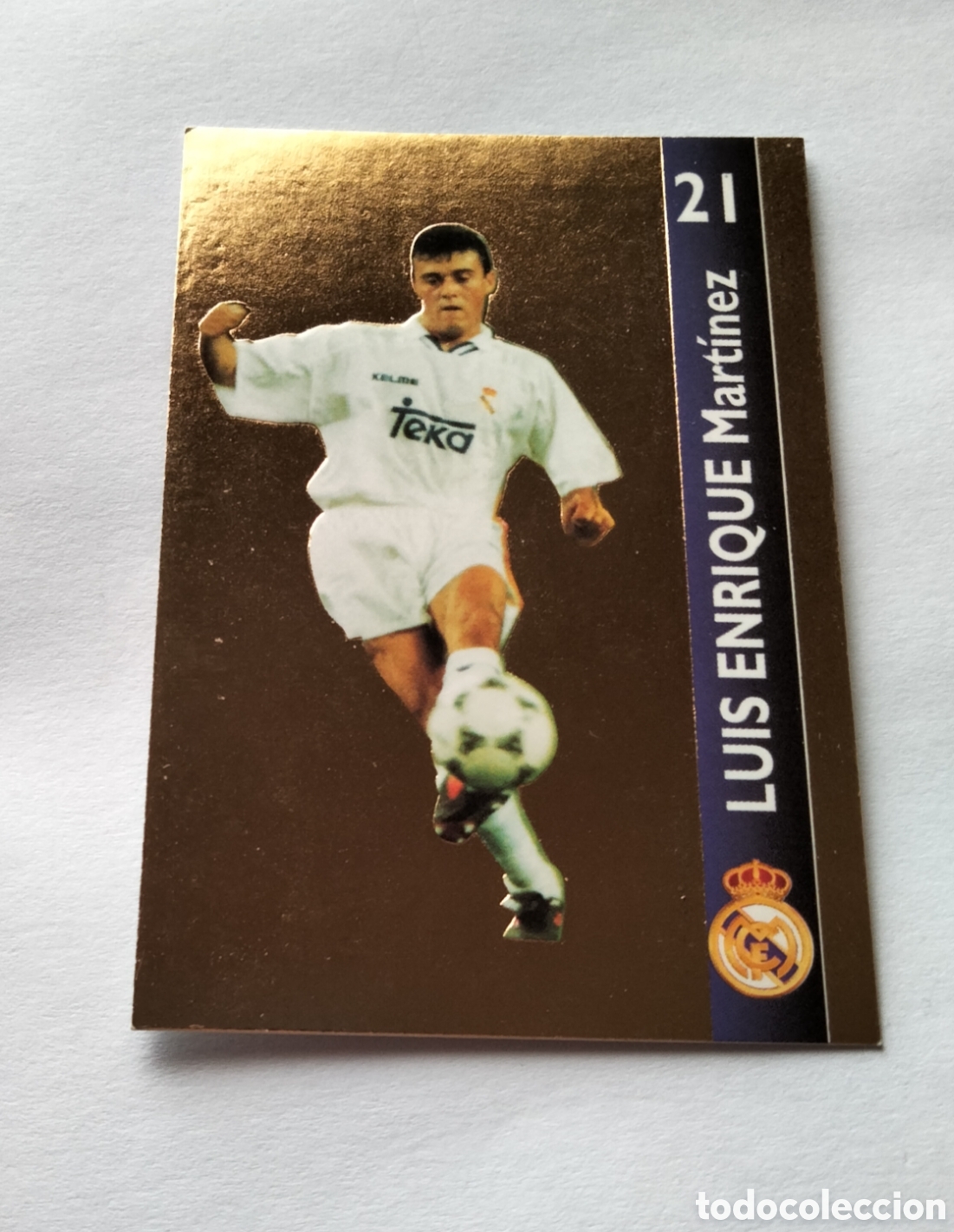 Coleccionismo Cromos antiguos: LUIS ENRIQUE # 167 REAL MADRID ORO FICHA 1902/1996 MAGIC BOX