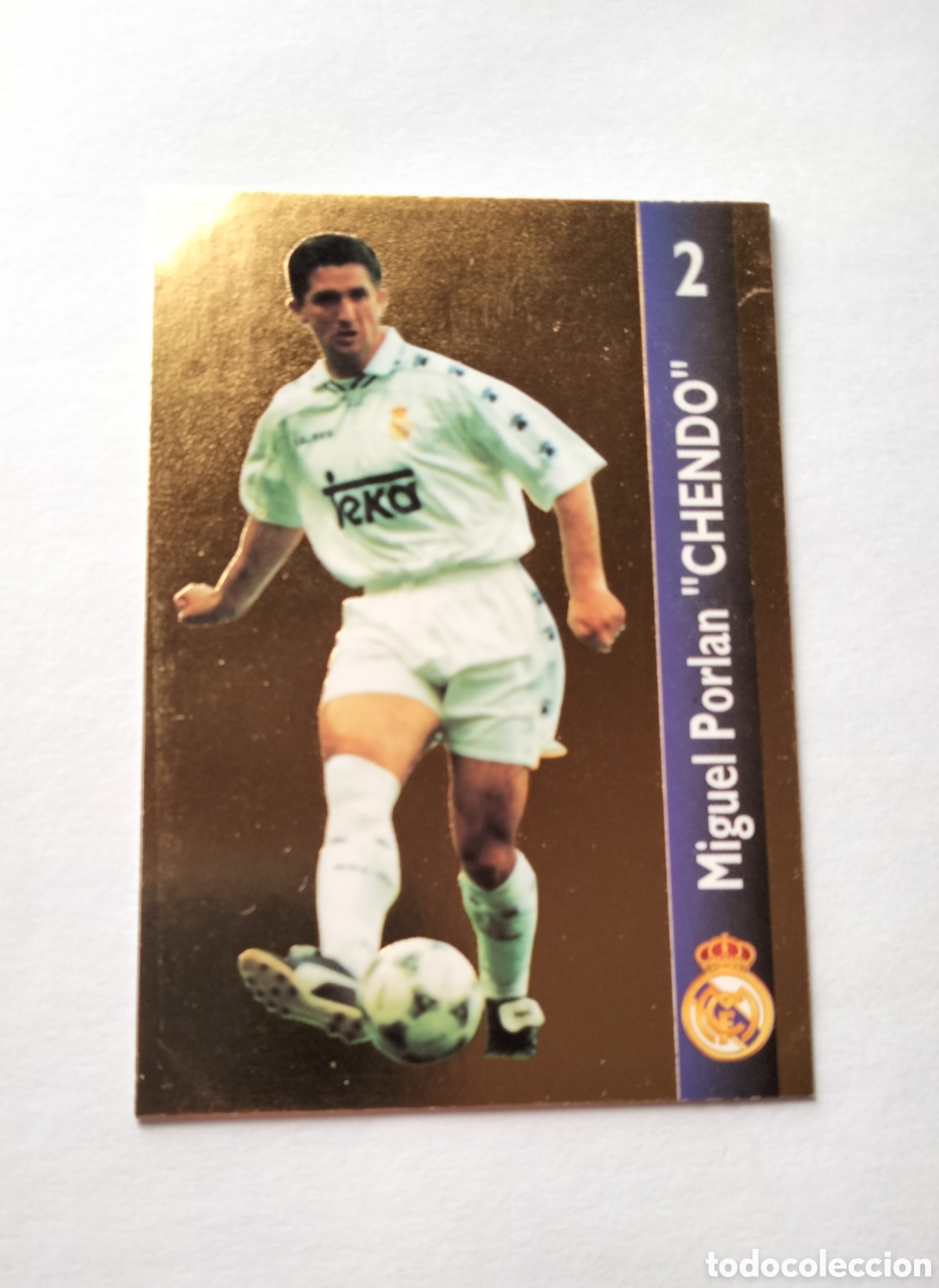 Coleccionismo Cromos antiguos: CHENDO # 129 REAL MADRID ORO FICHA 1902/1996 MAGIC BOX