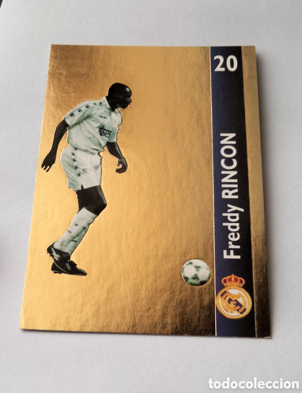 Coleccionismo Cromos antiguos: FREDDY RINCON # 165 REAL MADRID ORO FICHA 1902/1996 MAGIC BOX