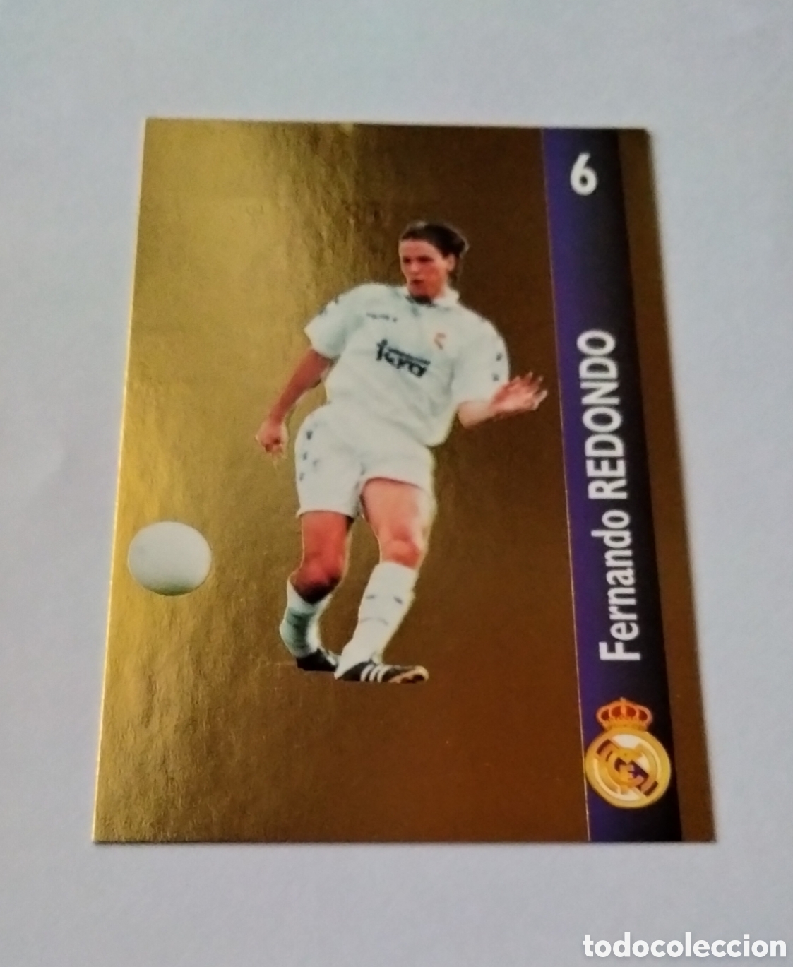 Coleccionismo Cromos antiguos: FERNANDO REDONDO # 137 REAL MADRID ORO FICHA 1902/1996 MAGIC BOX